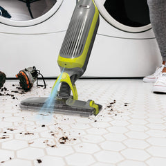 Shark VACMOP lemon-scent refill beside finished floors for quick refresh.
