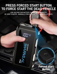 Sharmeal Jump Starter 5000A clamps illustrating safe battery connections