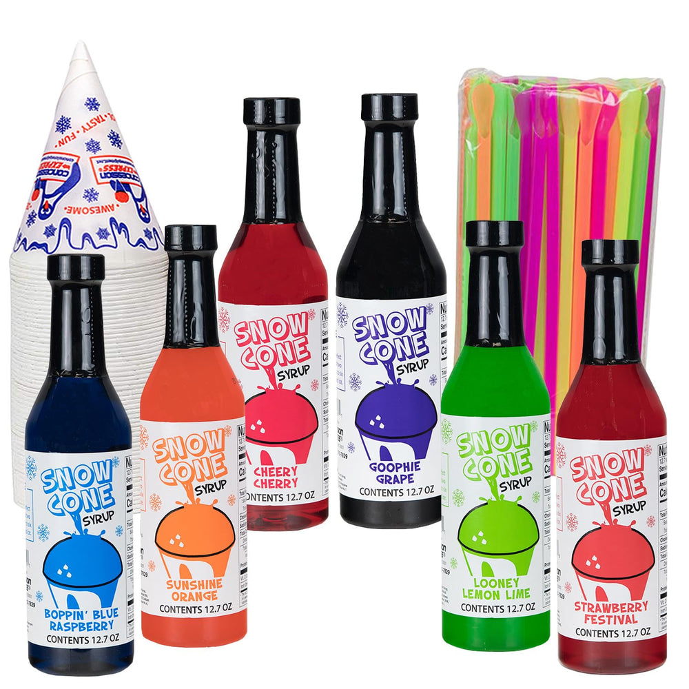 Shave Ice Syrups blue raspberry bottle for vibrant snow cones and bold flavor.