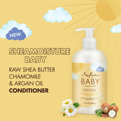 SheaMoisture Baby Conditioner Argan Oil on a child’s hair for gentle detangling
