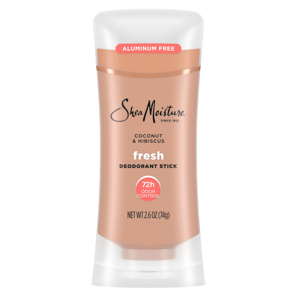 Sheamoisture Coconut and Hibiscus deodorant stick ready for application and long-lasting freshness