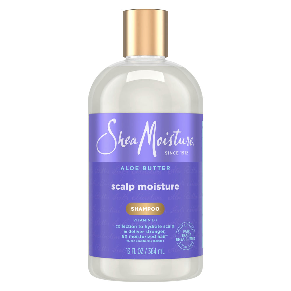 SheaMoisture Scalp Moisture Shampoo bottle front promotes scalp hydration for everyday moisture