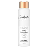 SheaMoisture Virgin Coconut Oil Body Wash bottle highlighting hydrating formula.