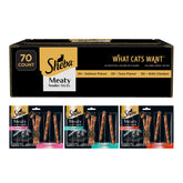 Sheba Meaty Tender Sticks pack front, daily cat treat option