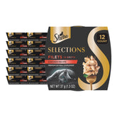 Sheba Selections Filets in Broth chicken and tuna cubes ideal as a meal topper.