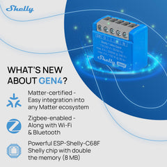 Shelly 1 Mini Gen4 dry contacts for flexible wiring of small devices