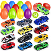 Shemira Easter egg with die-cast cars inside for a bright egg hunt.
