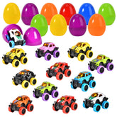 Shemira Easter eggs with pull-back monster cars, colorful packaging for exciting hunts