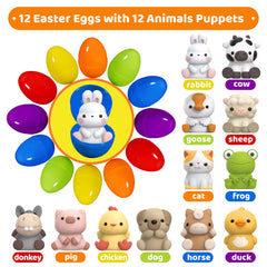 Shemira prefixed Easter egg with duck puppet, a bright, playful prize for kids.