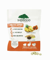 Sherwood Pet Health digestive papaya tablets pack offers flavorful digestive support for pets.