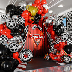 Sheryl Decor bonus trophy and race car elevate Cars party décor