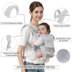 Shiaon baby carrier breathable mesh side view keeps baby comfortable.