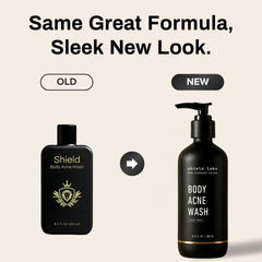 Shield Men's Acne Body Wash chest-skin care promotes clarity on chest areas after workouts.