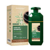 SHIHUANUO Black Hair Dye Shampoo bottle for easy gray coverage at home.