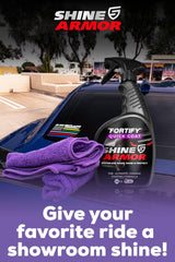 SHINE ARMOR showroom gloss on a clean painted panel after a waterless wash