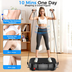 ShineMaos vibration plate with resistance bands for full body training