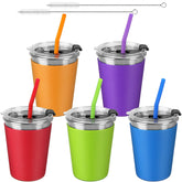 ShineMe 5Pack kids cups with lids for spill-proof meals