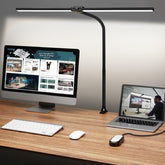 ShineTech LED Desk Lamp double-head 31.5-inch beam for broad, even desk lighting.