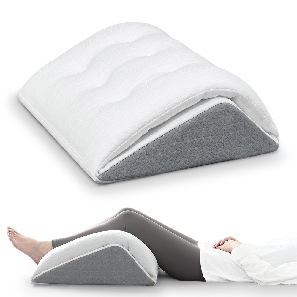 Shinnwa Knee Wedge Pillow, convertible top view, offers versatile support for sleeping positions.