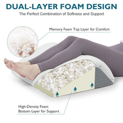 Shinnwa Knee Wedge Pillow wedge mode supports back sleeping and leg elevation.