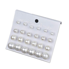 ShiQiao Spl pearl stud earrings set for daily wear with subtle sparkle.