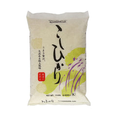 Shirakiku Koshihikari short grain rice in bag, ideal for premium sushi prep.