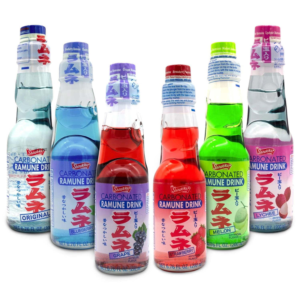 Shirakiku Ramune variety pack bottles ready for sharing at gatherings.