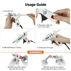 SHJADE mini glue gun with 30 sticks ready for quick crafting tasks.