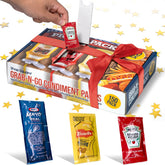 Shop Square grab-n-go condiment packs in dispenser box for quick, mess-free access.