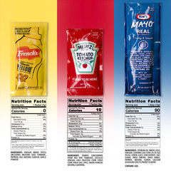 Shop Square ketchup packets 50-pack ideal for burgers and hot dogs.