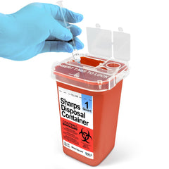 Shop Square sharps container 1quart front view for compact home disposal.
