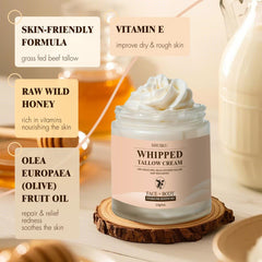 SHUIKU Beef Tallow Honey Balm honey swirl visual highlighting natural ingredients.
