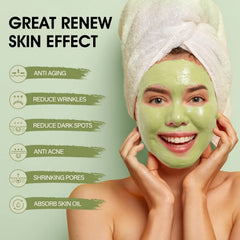 SHVYOG Green Tea Face Mask during application for smooth coverage and revitalized skin.