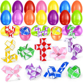 ShyLizard 24-pack Easter eggs with snake twist toys for exciting egg hunts.