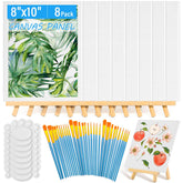 Shynek 54-pack canvas with easel set 8x10 ready for acrylic painting sessions.