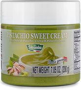 SICANIA premium pistachio cream in a 7oz jar, ideal for rich spreads.