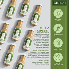 SideDish Miso Caesar Dressing used as a dip with vegetables; versatile dipping option.