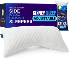 Sidney Sleep pillow with adjustable loft for side and back sleepers.