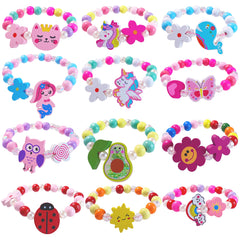 SIELEVIN unicorn and mermaid wooden bracelets for kids, perfect daily wear.
