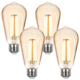 Sigalux ST58 amber glass bulb with visible filaments for vintage ambiance
