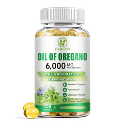 Signilife Oil of Oregano softgel bottle showing potent oregano blend for daily support