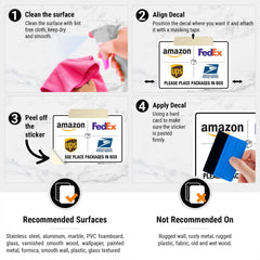 Sigo Signs leave-packages-here sign with adhesive back enables quick, tool-free installation.