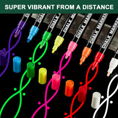 SILENART Liquid Chalk Markers writing on chalkboard with bright, eye-catching letters.