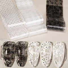 SILPECWEE nail decals pack shown on natural nails for quick DIY art.