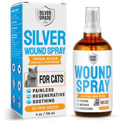 SILVER GRADE Cat Wound Care Spray bottle for at-home use.