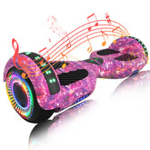 SIMATE hoverboard with Bluetooth speaker and LED lights for an engaging ride