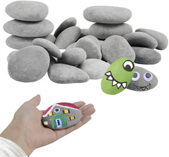 Simetufy 30 smooth river rocks for painting, ideal for craft projects and gifts