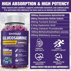Simhould two-pack gummies display highlighting value for joint care.