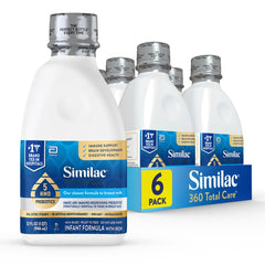 Similac 360 Total Care ready-to-feed bottle for easy, on-the-go feeding.