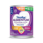 Similac Alimentum 2'-FL HMO bottle highlights hypoallergenic formula for babies with protein sensitivity.